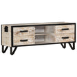 Tv Cabinet 110X30X Solid Acacia Wood