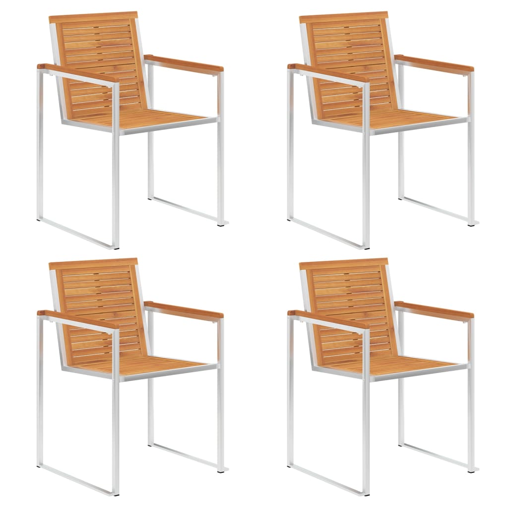 Garden Chairs 4 Pcs And Stainless Steel