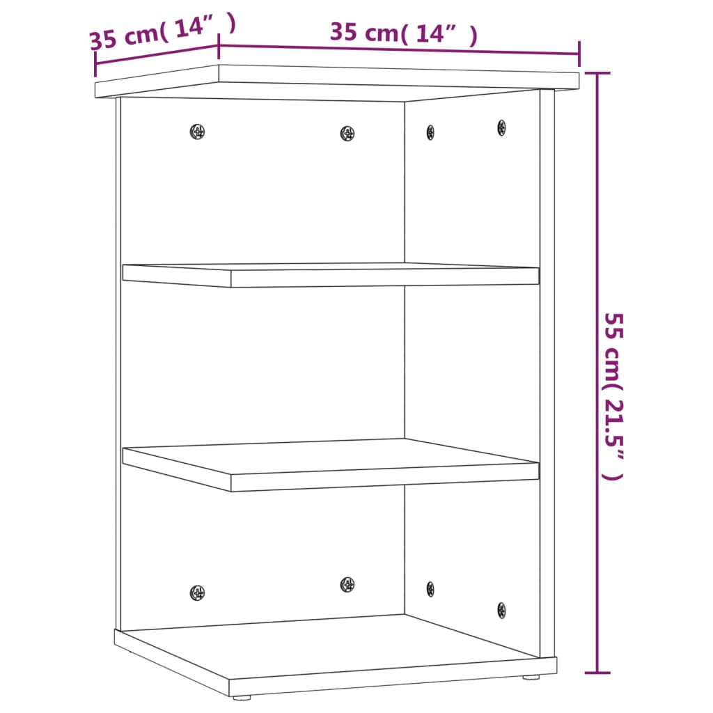 Side Cabinet 35X35X55 Cm Engineered Wood