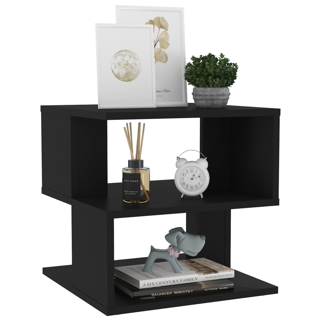 Side Table Black 40x40x40 cm Engineered Wood