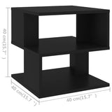 Side Table Black 40x40x40 cm Engineered Wood