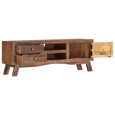 Tv Cabinet 110X30X40 Cm Rough Mango Wood