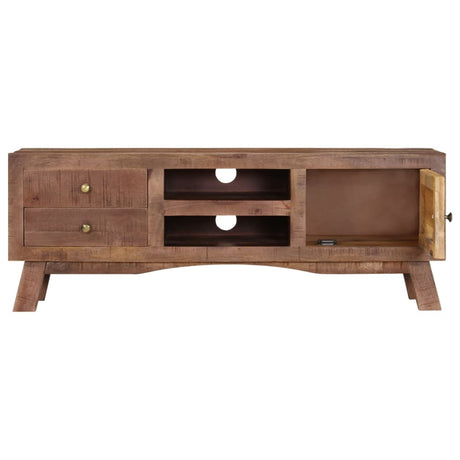 Tv Cabinet 110X30X40 Cm Rough Mango Wood