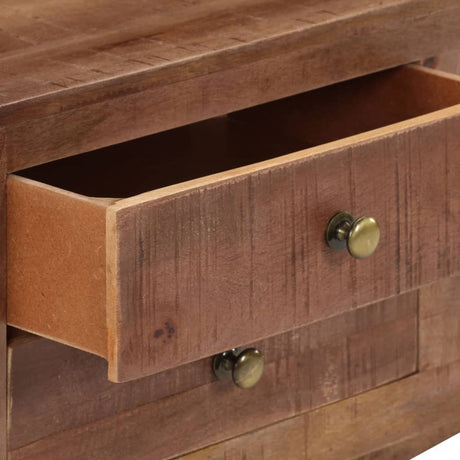 Tv Cabinet 110X30X40 Cm Rough Mango Wood