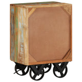 Bedside Cabinet With Wheels 40X30X57 Cm Solid Reclaimed Wood