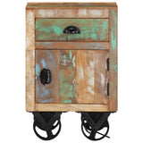 Bedside Cabinet With Wheels 40X30X57 Cm Solid Reclaimed Wood