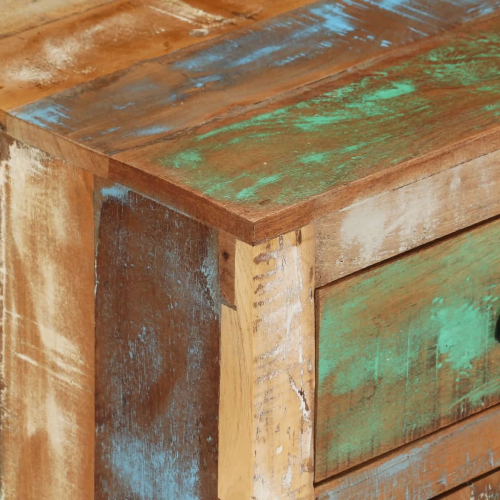 Bedside Cabinet With Wheels 40X30X57 Cm Solid Reclaimed Wood