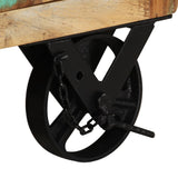 Bedside Cabinet With Wheels 40X30X57 Cm Solid Reclaimed Wood