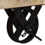 Tv Cabinet With Wheels 110X30X Rough Mango Wood