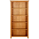 5-Tier Bookcase Solid Oak Wood