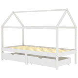 Kids Bed Frame With Drawers Solid Pine Wood
