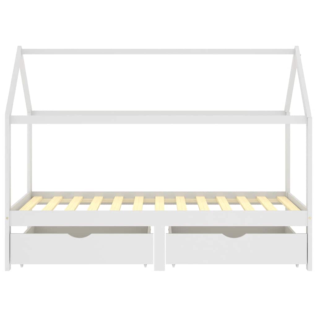 Kids Bed Frame With Drawers Solid Pine Wood
