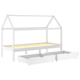 Kids Bed Frame With Drawers Solid Pine Wood