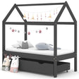 Kids Bed Frame With Drawers Solid Pine Wood