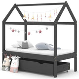 Kids Bed Frame With Drawers Solid Pine Wood