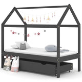 Kids Bed Frame With Drawers Solid Pine Wood