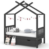 Kids Bed Frame With A Drawer Solid Pine Wood