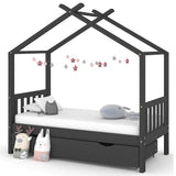 Kids Bed Frame With A Drawer Solid Pine Wood