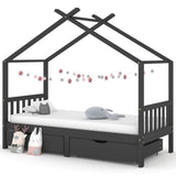 Kids Bed Frame With A Drawer Solid Pine Wood
