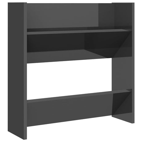 Wall Shoe Cabinet 60X18X Engineered Wood High Gloss Grey