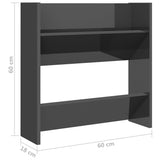 Wall Shoe Cabinet 60X18X Engineered Wood High Gloss Grey