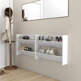 Wall Shoe Cabinets 2 Pcs 60X18X Engineered Wood White
