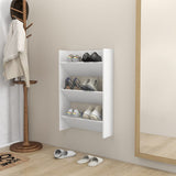 Wall Shoe Cabinets 2 Pcs 60X18X Engineered Wood White