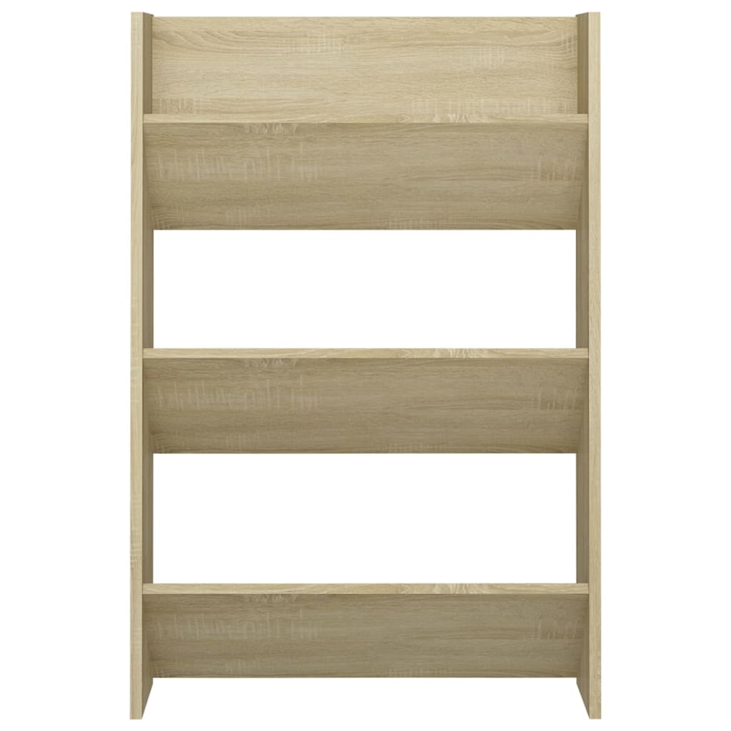 Wall Shoe Cabinet 60X18X Engineered Wood Sonoma Oak