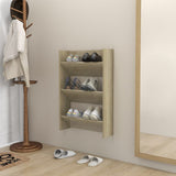 Wall Shoe Cabinet 60X18X Engineered Wood Sonoma Oak