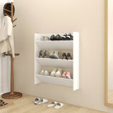 Wall Shoe Cabinets 2 Pcs 60X18X Engineered Wood White