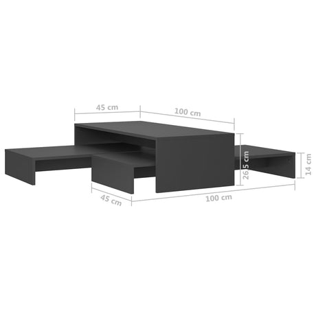 Nesting Coffee Table Set 100X100X26.5 Cm Engineered Wood