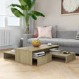 Nesting Coffee Table Set 100X100X26.5 Cm Engineered Wood