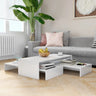 Nesting Coffee Table Set 100X100X26.5 Cm Engineered Wood