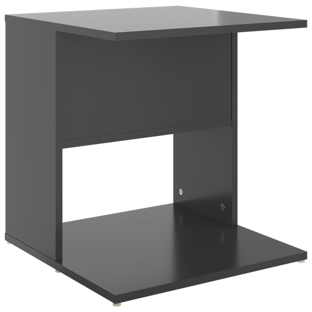 Side Table High Gloss Grey 45x45x48 cm Engineered Wood