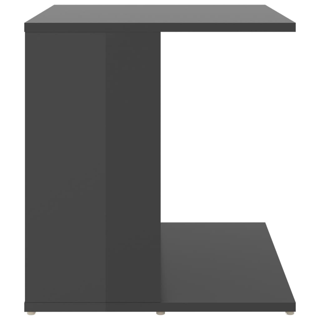 Side Table High Gloss Grey 45x45x48 cm Engineered Wood