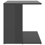 Side Table High Gloss Grey 45x45x48 cm Engineered Wood
