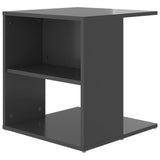Side Table High Gloss Grey 45x45x48 cm Engineered Wood