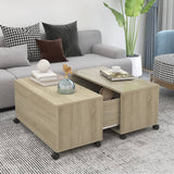 Coffee Table 75X75X38 Cm Engineered Wood