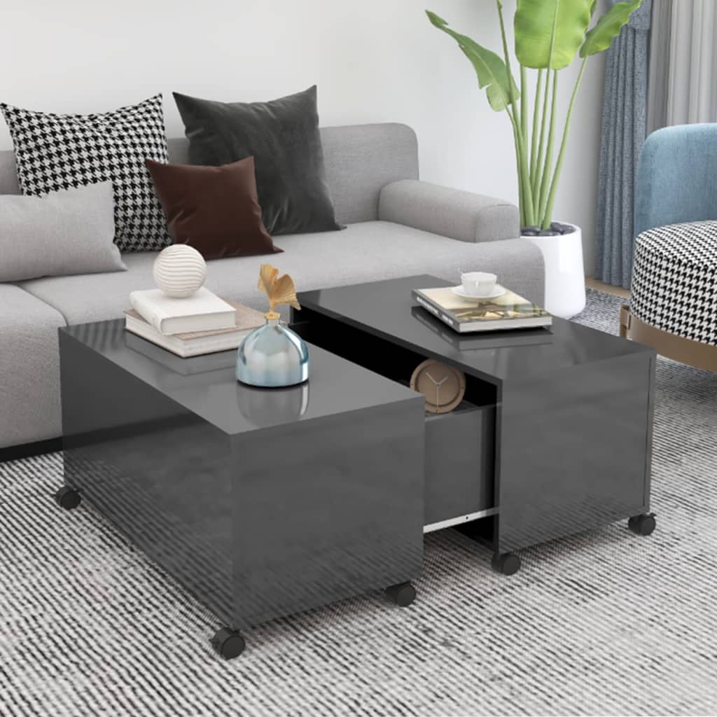 Coffee Table 75X75X38 Cm Engineered Wood