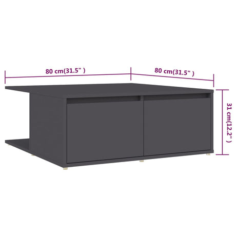 Coffee Table 80X80X31 Cm Engineered Wood