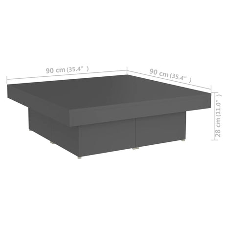 Coffee Table 90X90X28 Cm Engineered Wood
