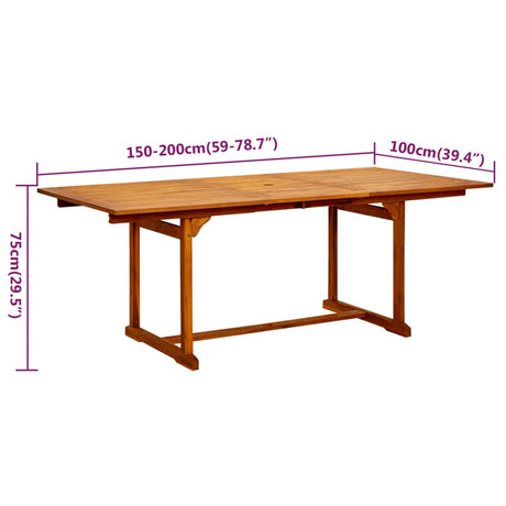 5 Piece Garden Dining Set Solid Wood Acacia