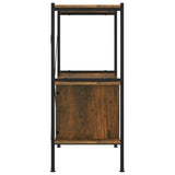 3-Tier Shelving Unit With Cabinet 80X40X Steel And Engineered Wood