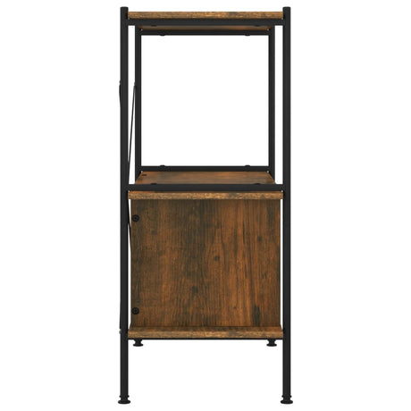 3-Tier Shelving Unit With Cabinet 80X40X Steel And Engineered Wood