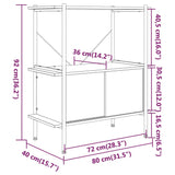 3-Tier Shelving Unit With Cabinet 80X40X Steel And Engineered Wood