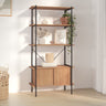3-Tier Shelving Unit With Cabinet 80X40X Steel And Engineered Wood