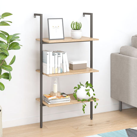 4-Tier Leaning Shelf And Black 64X35X