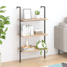 4-Tier Leaning Shelf And Black 64X35X