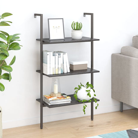 4-Tier Leaning Shelf And Black 64X35X
