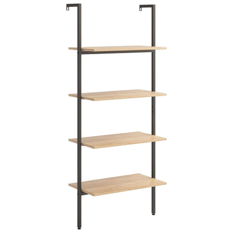 4-Tier Leaning Shelf And Black 64X35X